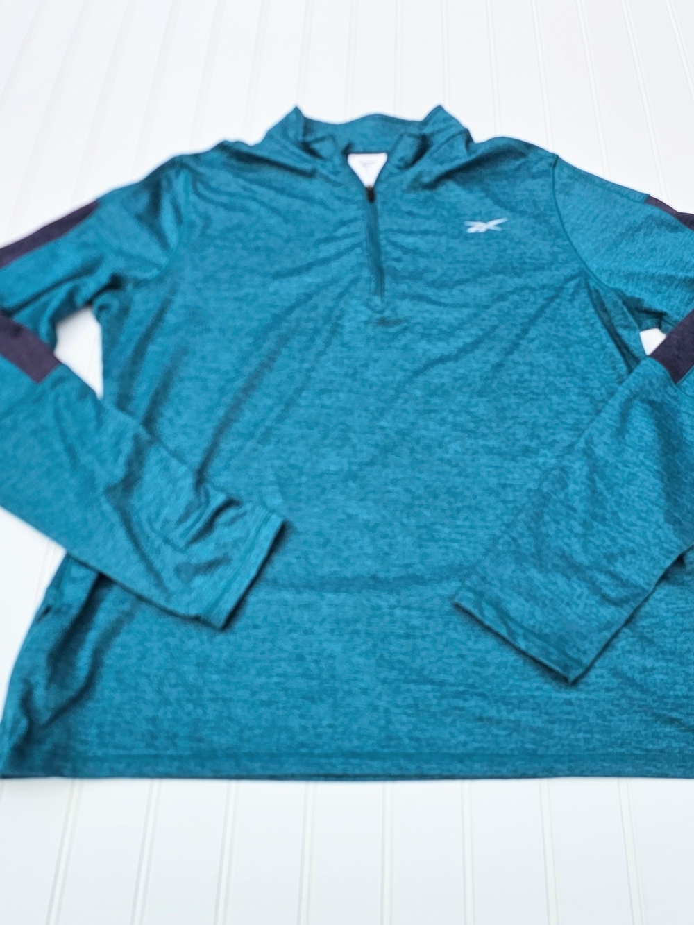 Reebok Women’s Sz L Teal Quarter-Zip Performance Pullover With Breathable Back